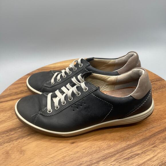 ECCO Chase Womens Size 9 / 40 Tie Black Leather Comfort Casual Walking Sneakers - Picture 3 of 8